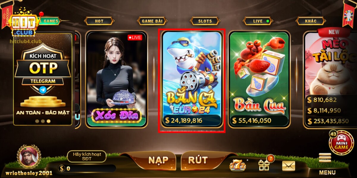 Giới thiệu thông tin về sảnh Bắn Cá Hitclub